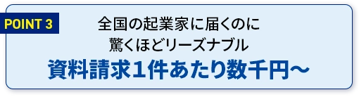 資料請求１件あたり数千円～