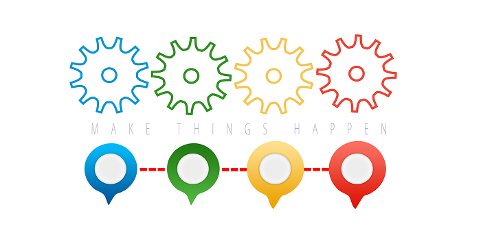 4つの歯車イラスト