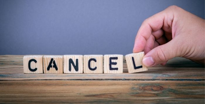 キャンセル文字の積み木