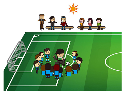 スポーツコーチング風景