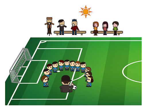 スポーツコーチング風景コミュニケーションスキル