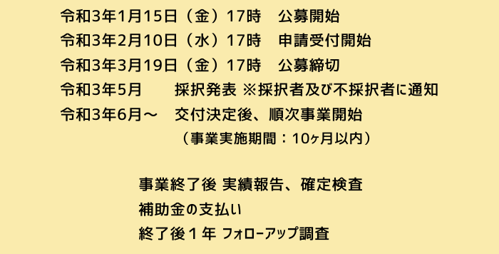 2次公募のスケジュール
